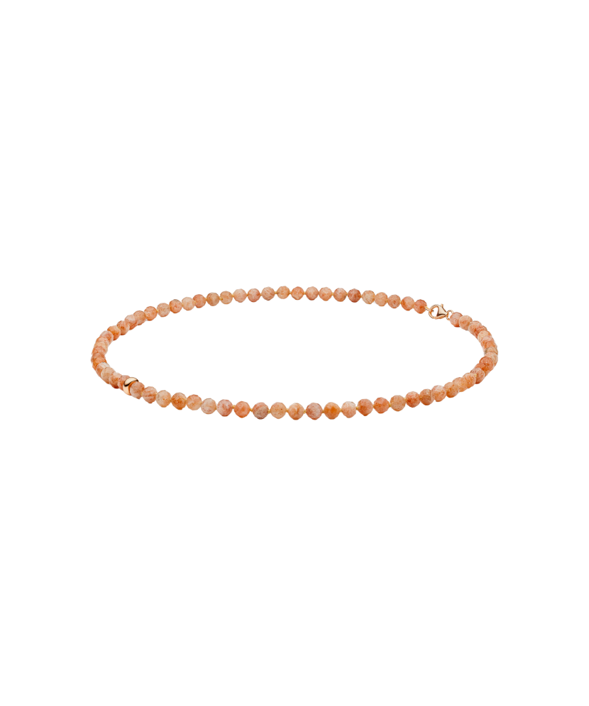 Necklace with sunstones and gold-plated silver