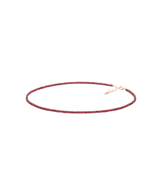 Garnet necklace with gold-plated silver