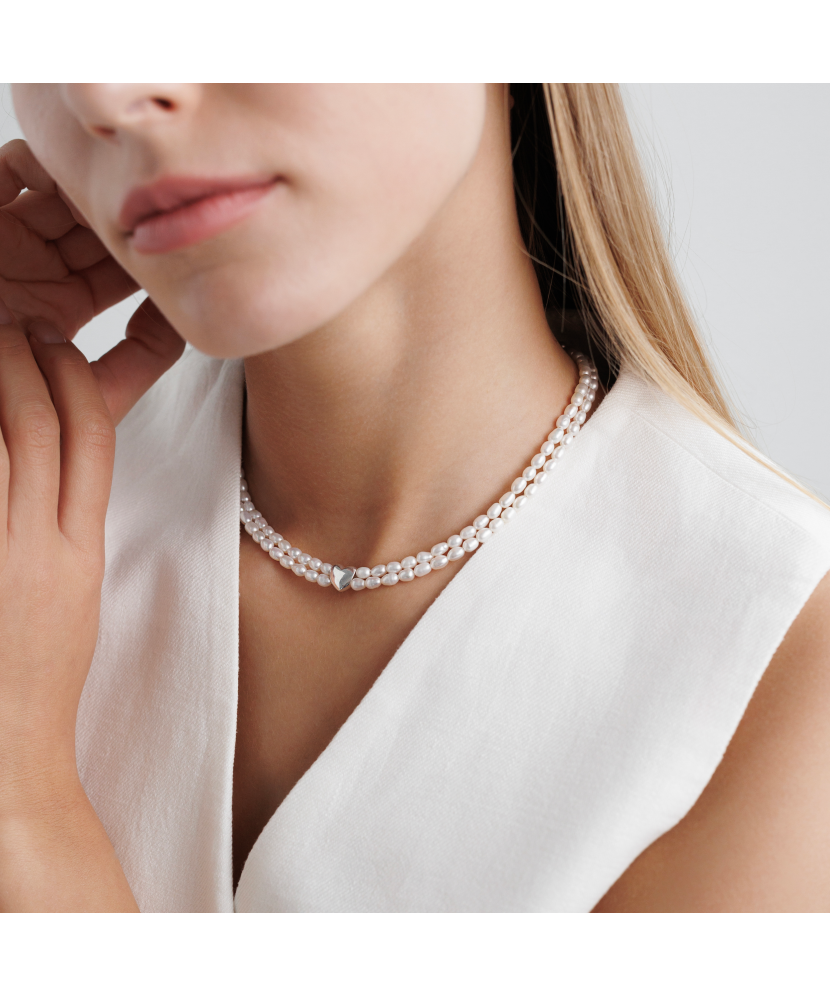 Pearl necklaces with sterling silver