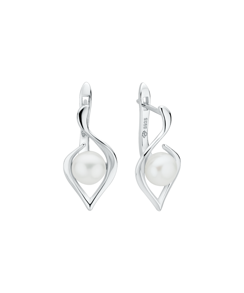 Серьги из серебра с жемчугом