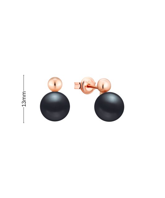 Gilded sterling silver earrings with pearls