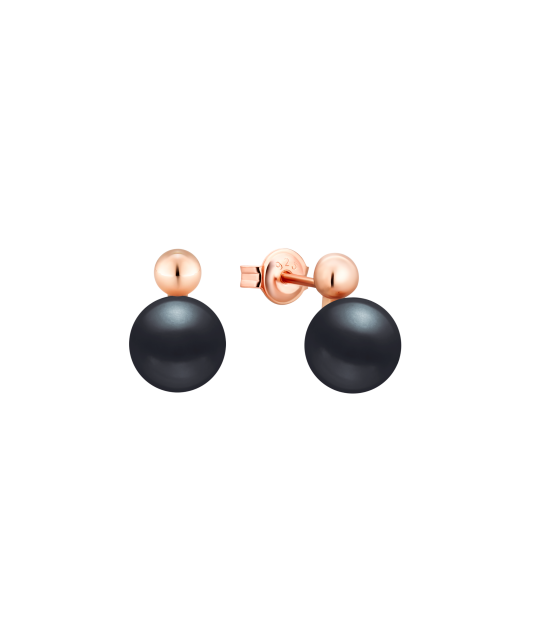 Gilded sterling silver earrings with pearls