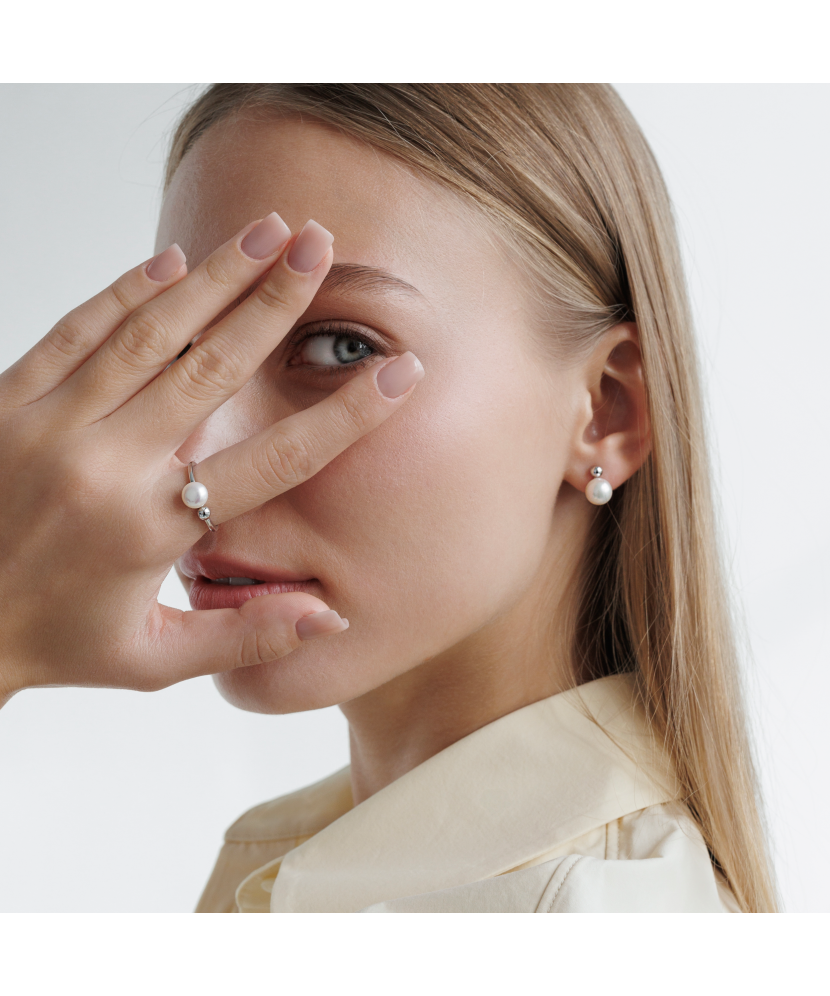 Серьги из серебра с жемчугом