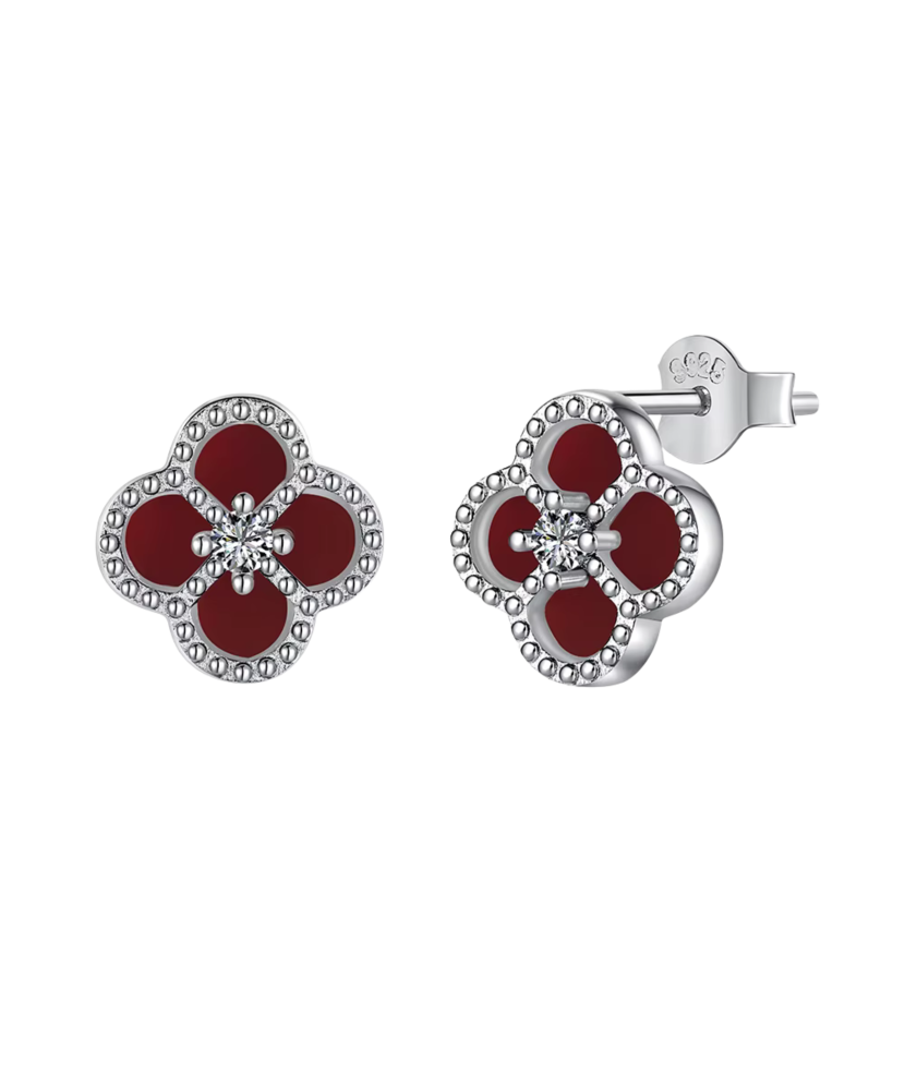 Sterling Silver earrings with onyx and zircons