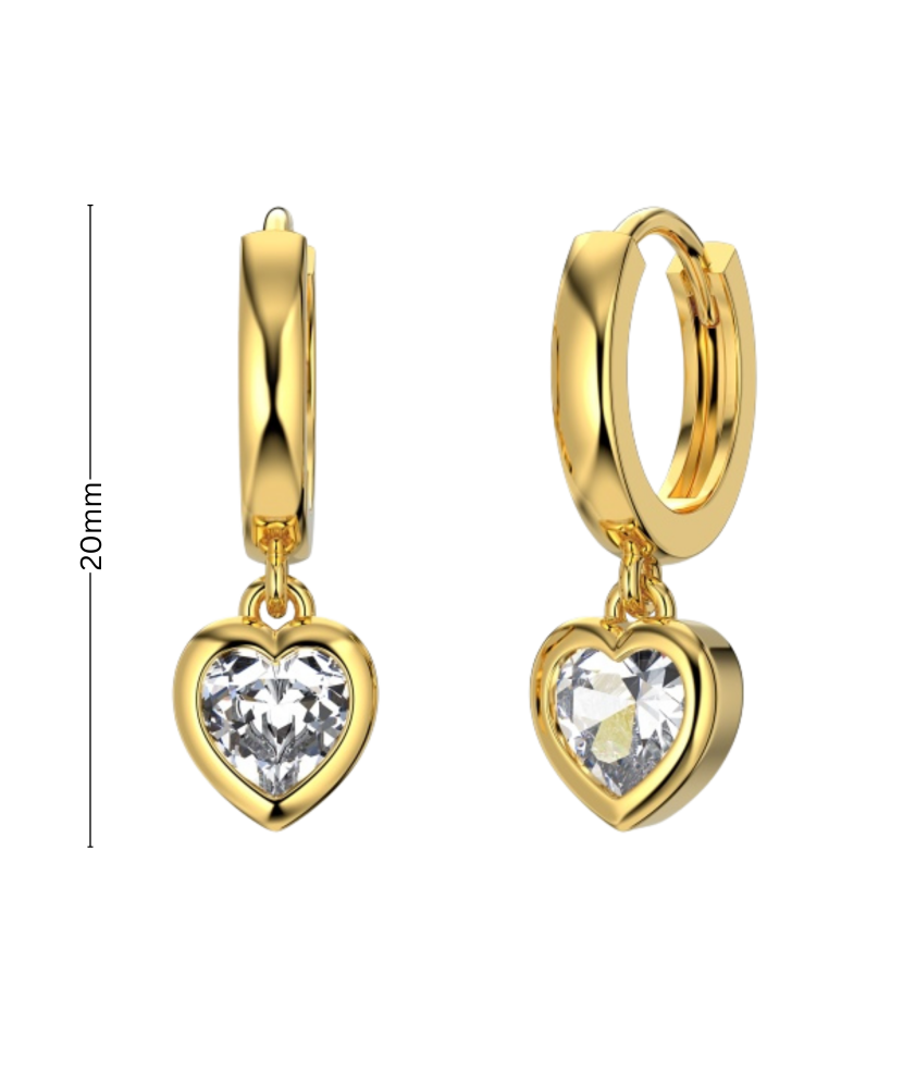 Gilded sterling silver earrings with zircons