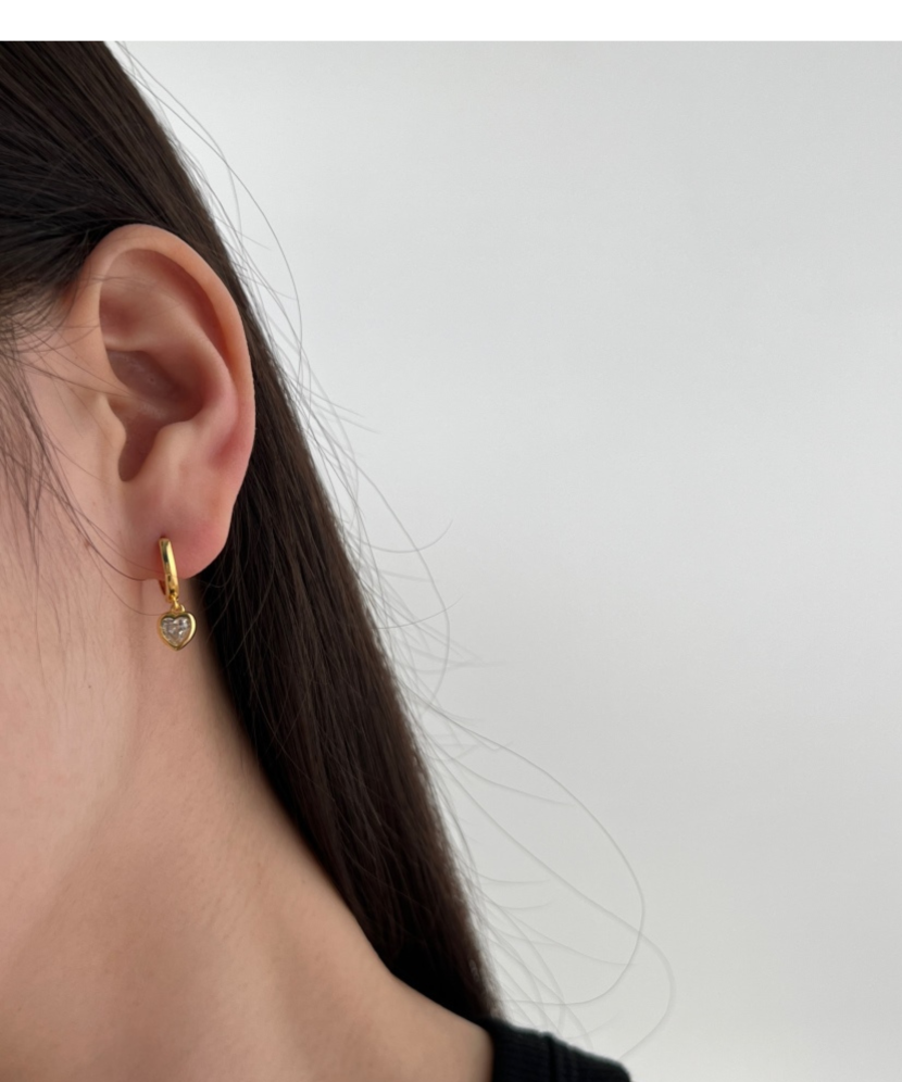 Позолоченные серьги из серебра с цирконами