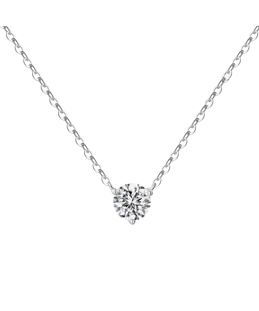 Sterling silver chain with zirconium pendant