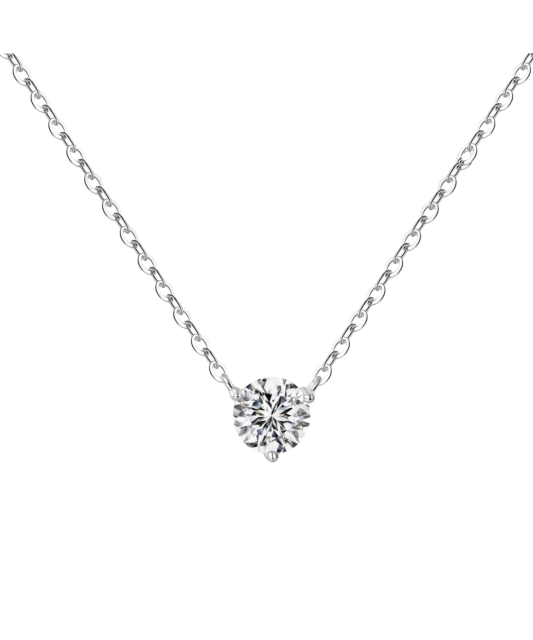 Серебряная цепочка с подвеской из циркона