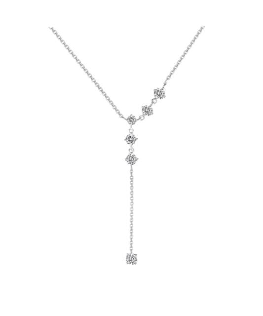 Серебряная цепочка с подвеской из циркона