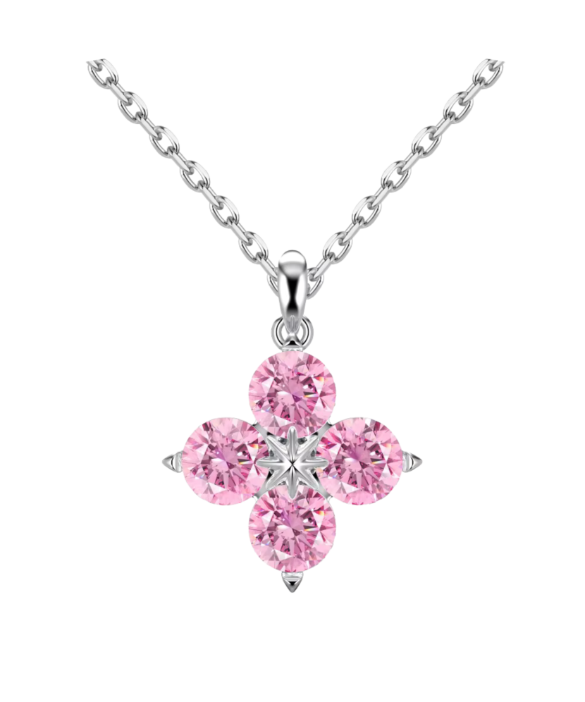 Sterling silver chain with zirconium pendant