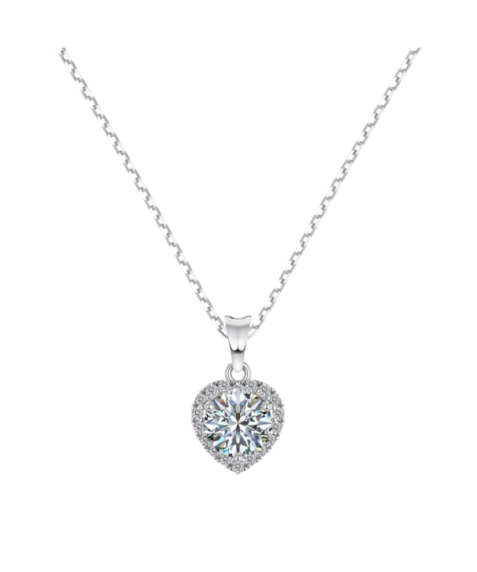 Серебряная цепочка с подвеской из муассанита
