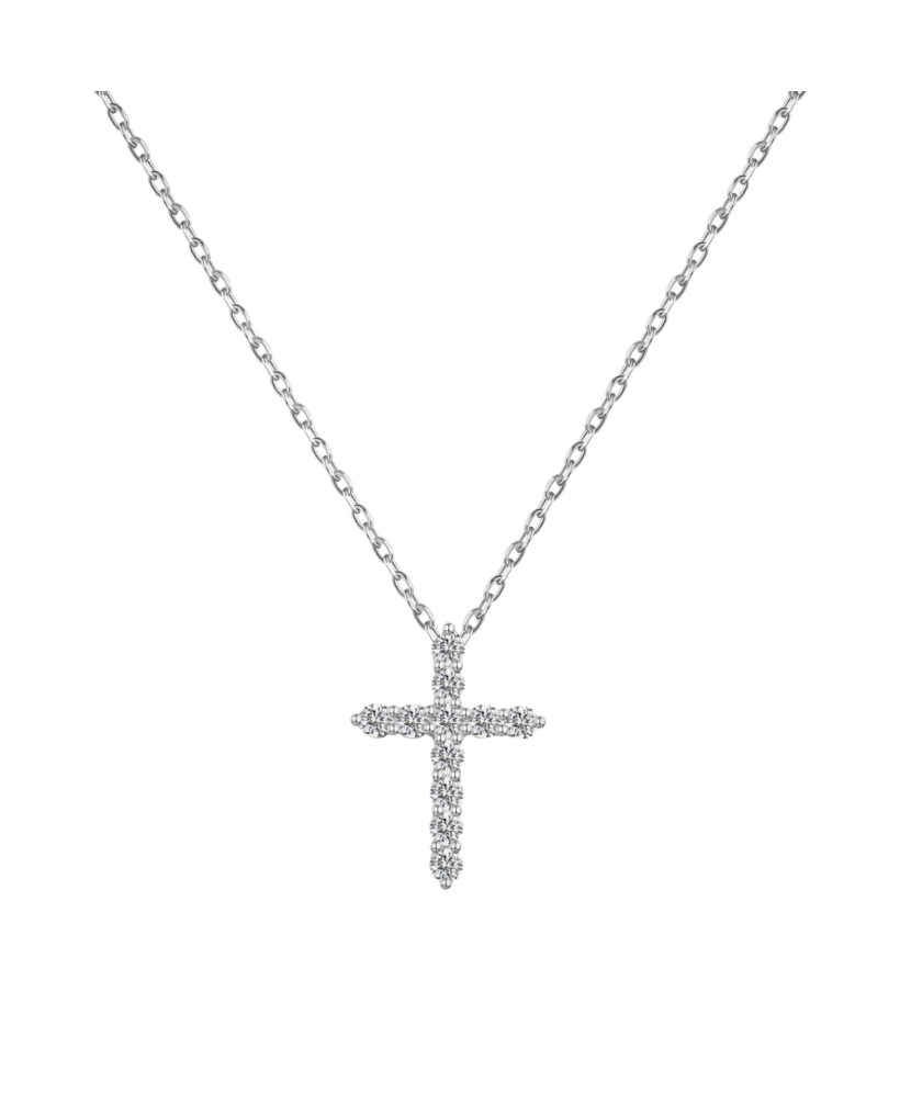 Sterling silver chain with zirconium pendant