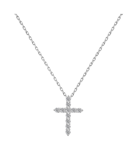Серебряная цепочка с подвеской из циркона