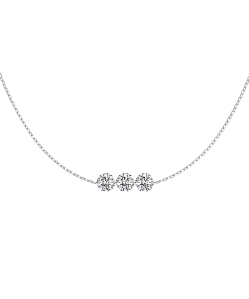 Sterling silver chain with zirconium pendant