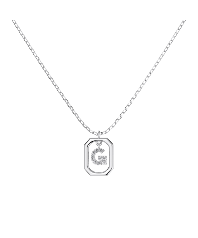 Sterling Silver chain with zircon pendant "Letter G"