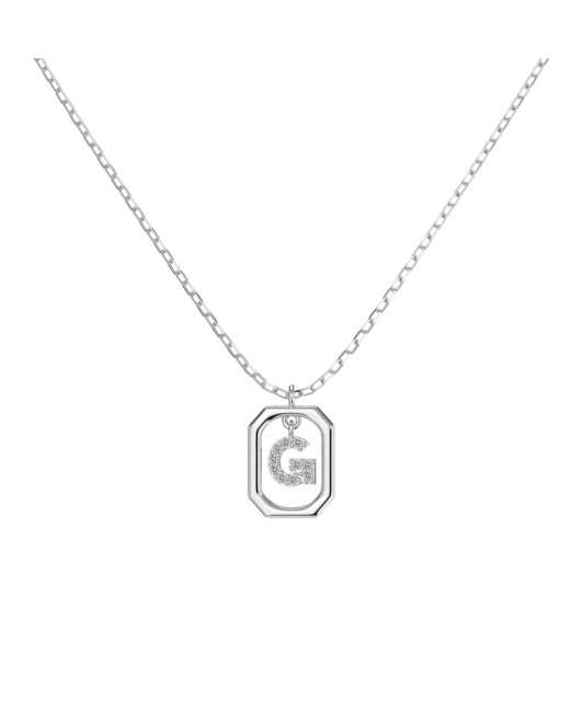 Серебряная цепочка с подвеской из циркона «Буква G»