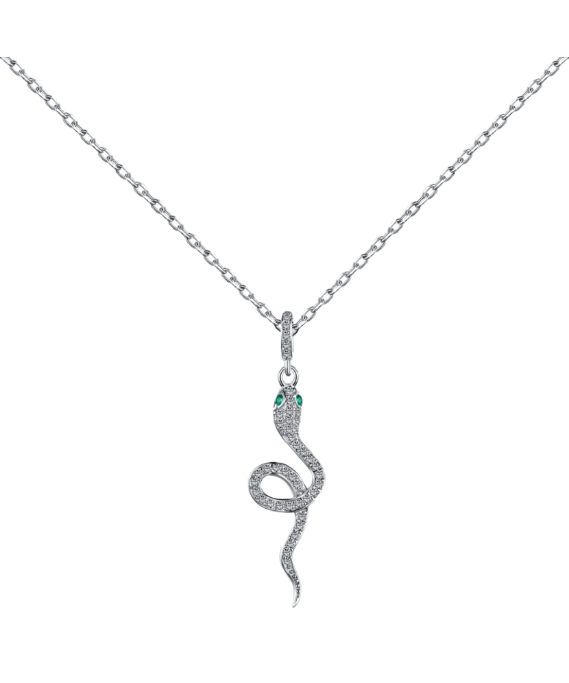 Sterling silver chain with zirconium pendant