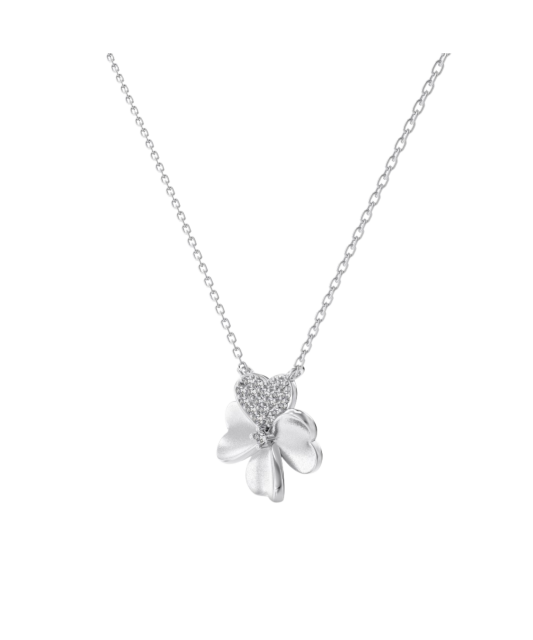 Серебряная цепочка с подвеской из циркона