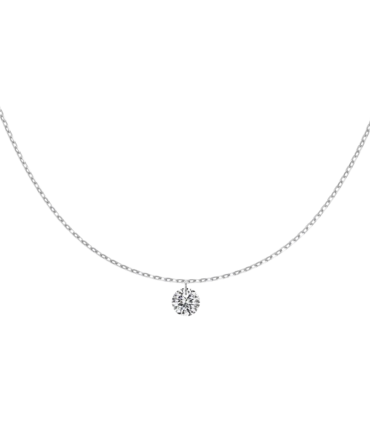 Серебряная цепочка с подвеской из циркона