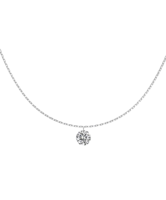 Серебряная цепочка с подвеской из циркона