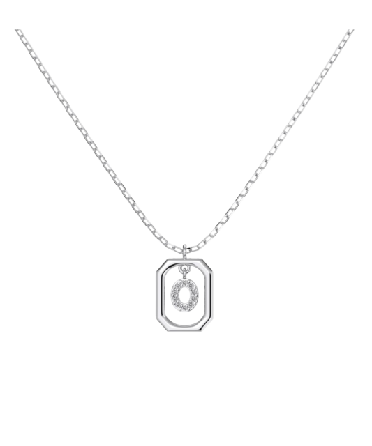 Серебряная цепочка с подвеской из циркона «Буква O»