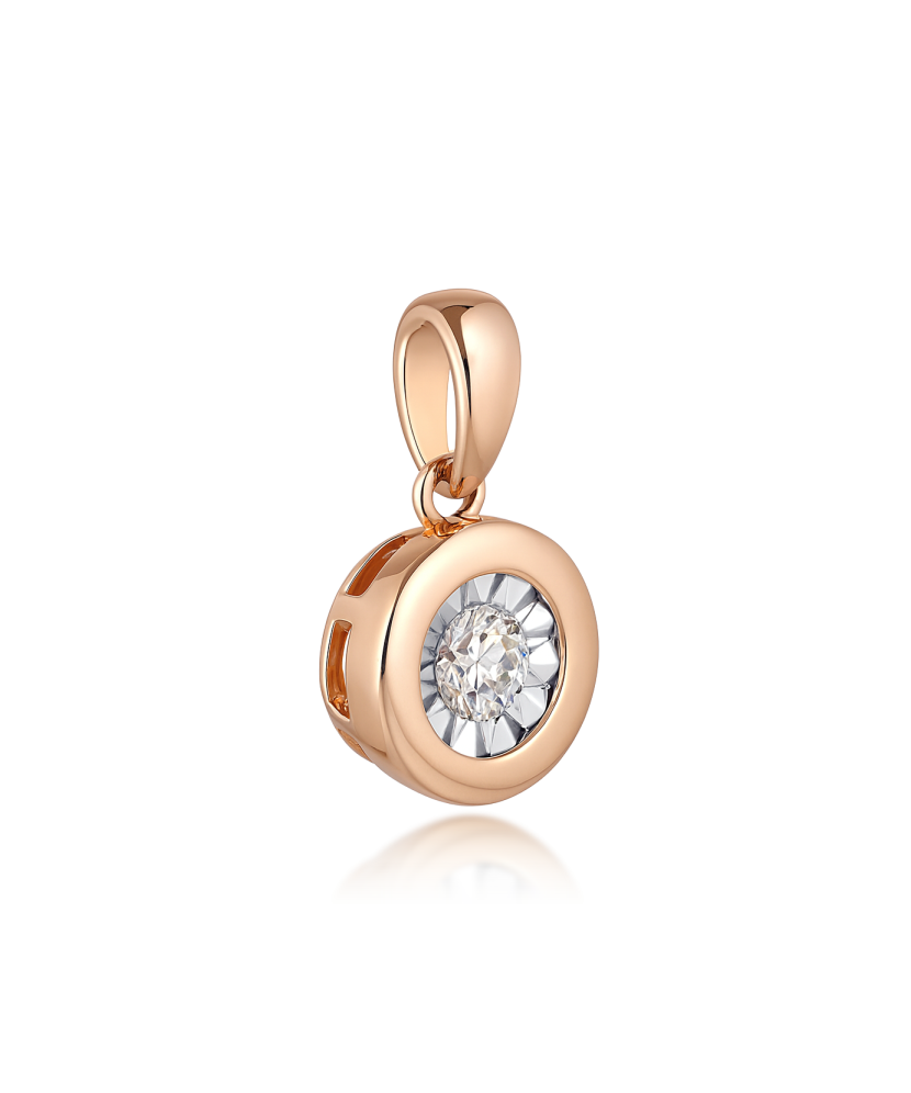 Gold pendant with diamond