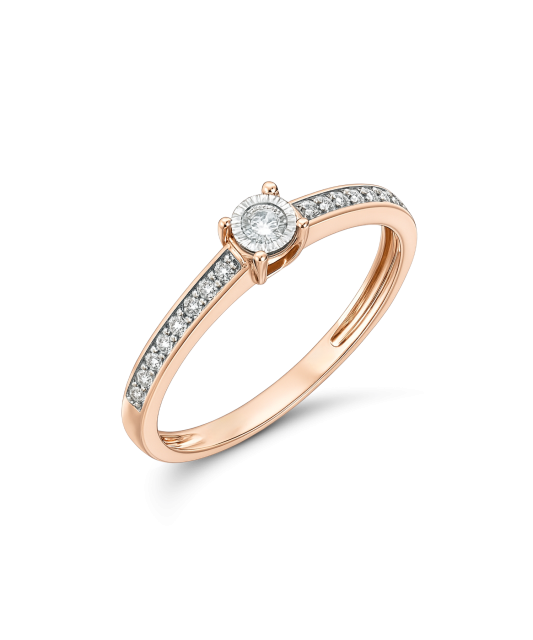 Gold ring with diamonds