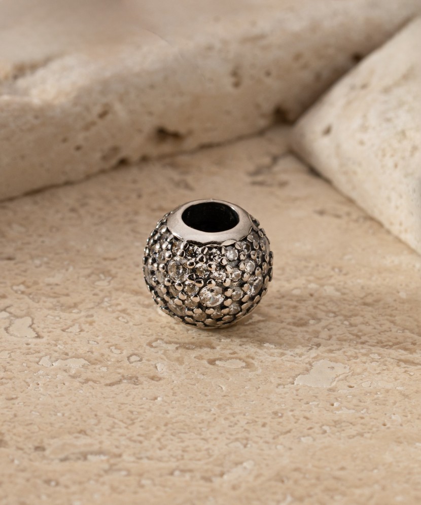 Позолоченная подвеска из серебра "Бочонок" с цирконами