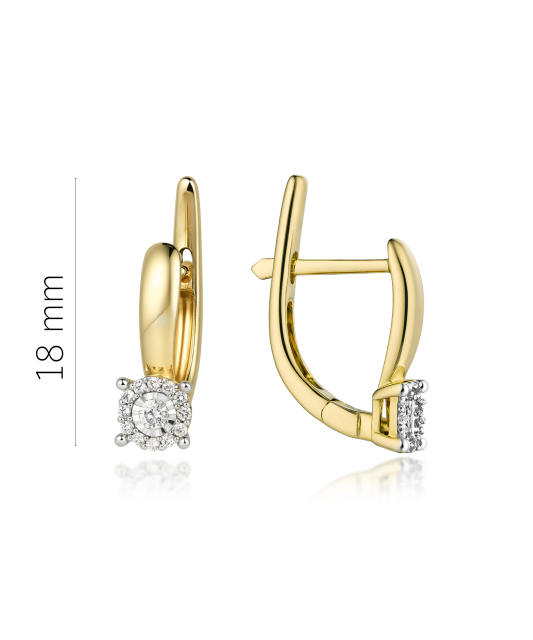 Yellow Gold earrings with diamonds