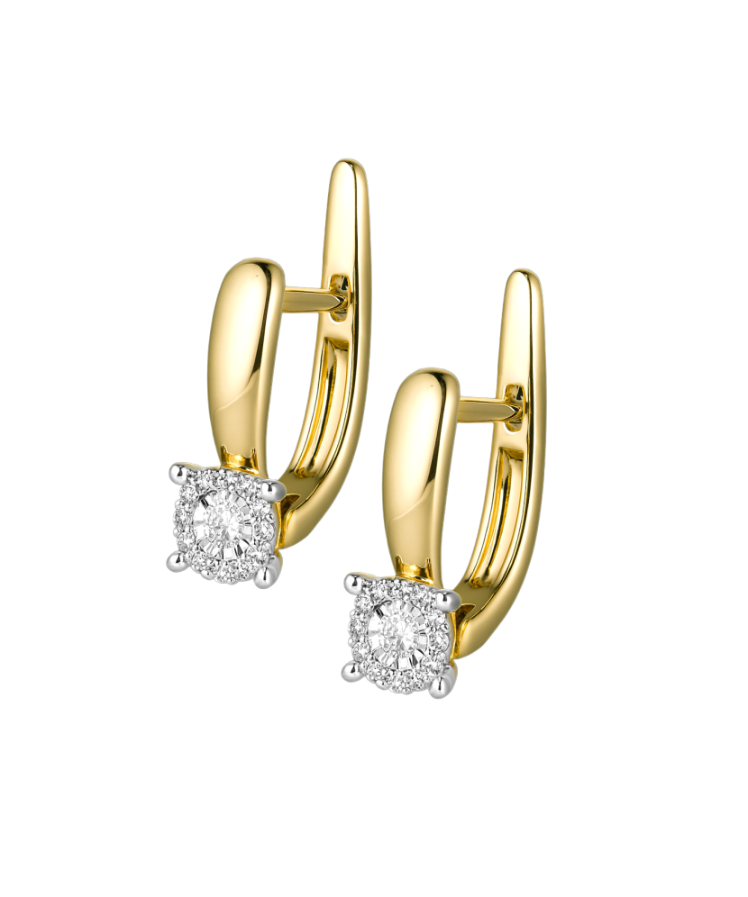 Yellow Gold earrings with diamonds