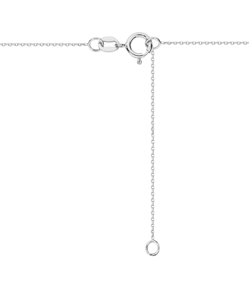 White gold chain with tanzanite and diamond pendant