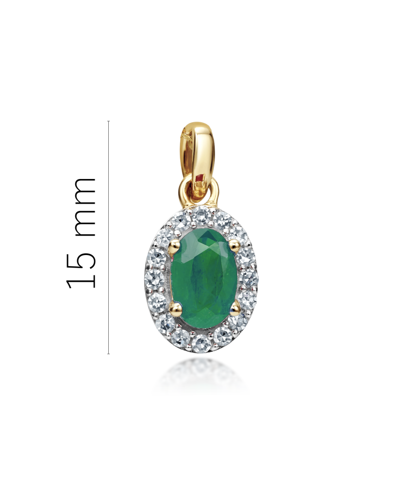 Yellow gold pendant with emerald and diamonds Yellow gold pendant with emerald and diamonds