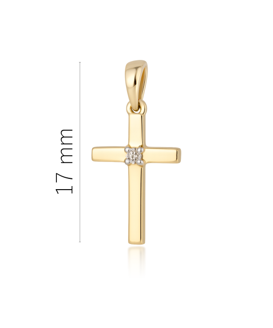 Yellow gold pendant with diamond "Cross"