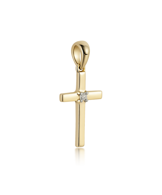 Yellow gold pendant with diamond "Cross"