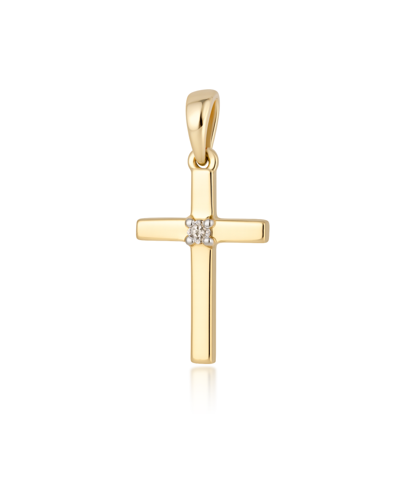 Yellow gold pendant with diamond "Cross"