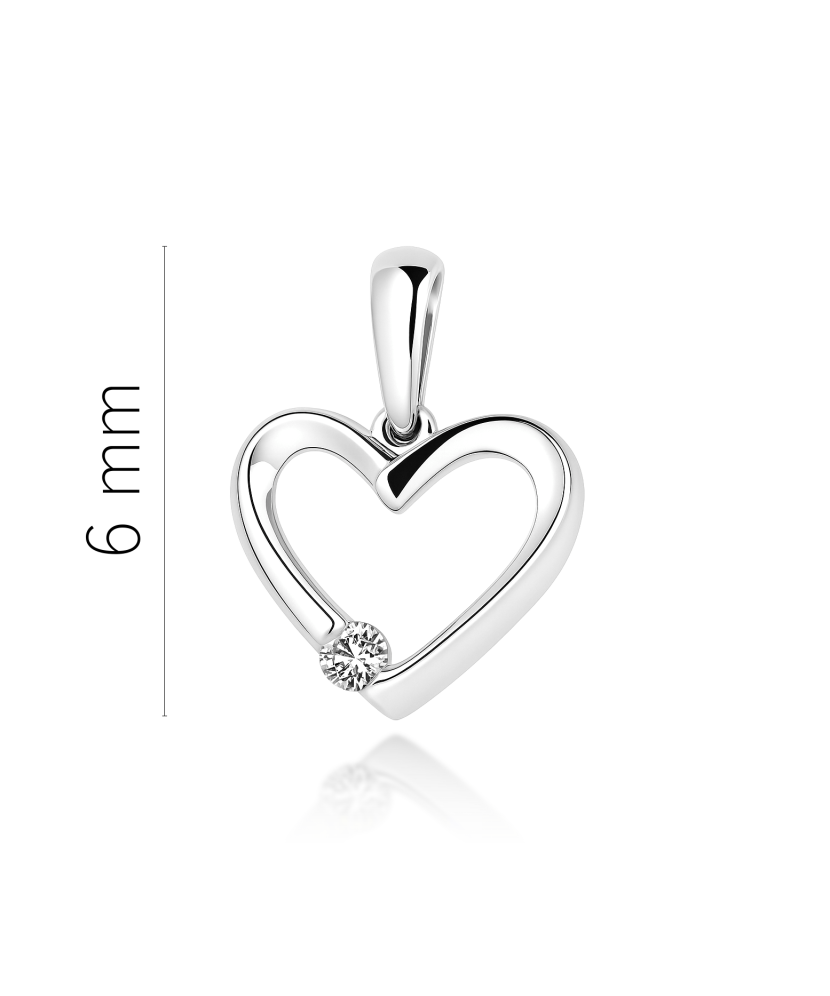 White gold pendant with diamonds "Heart"