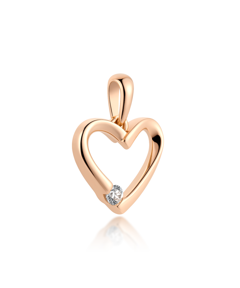 Gold pendant with diamond "Heart"