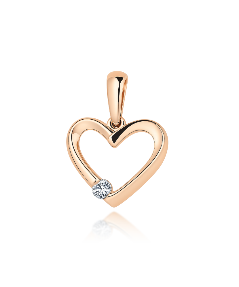 Gold pendant with diamond "Heart"
