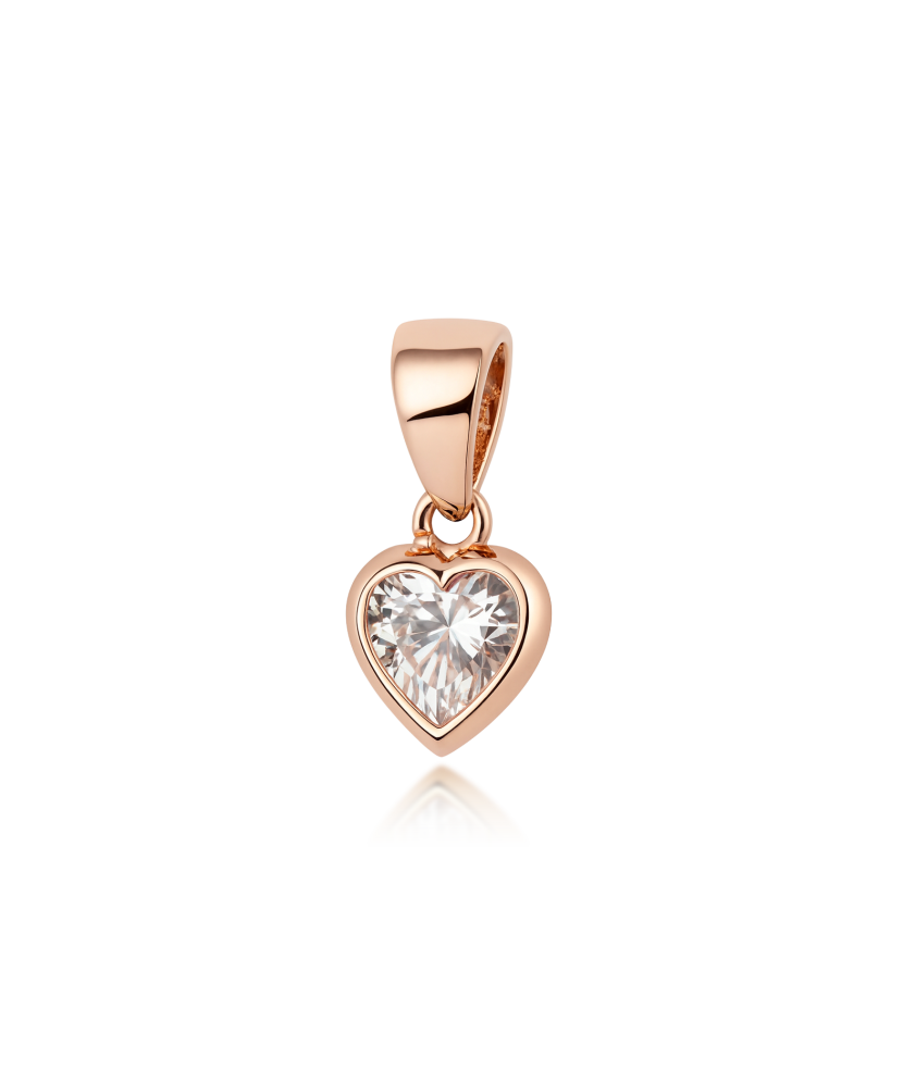 Gold pendant with zirconium "heart"