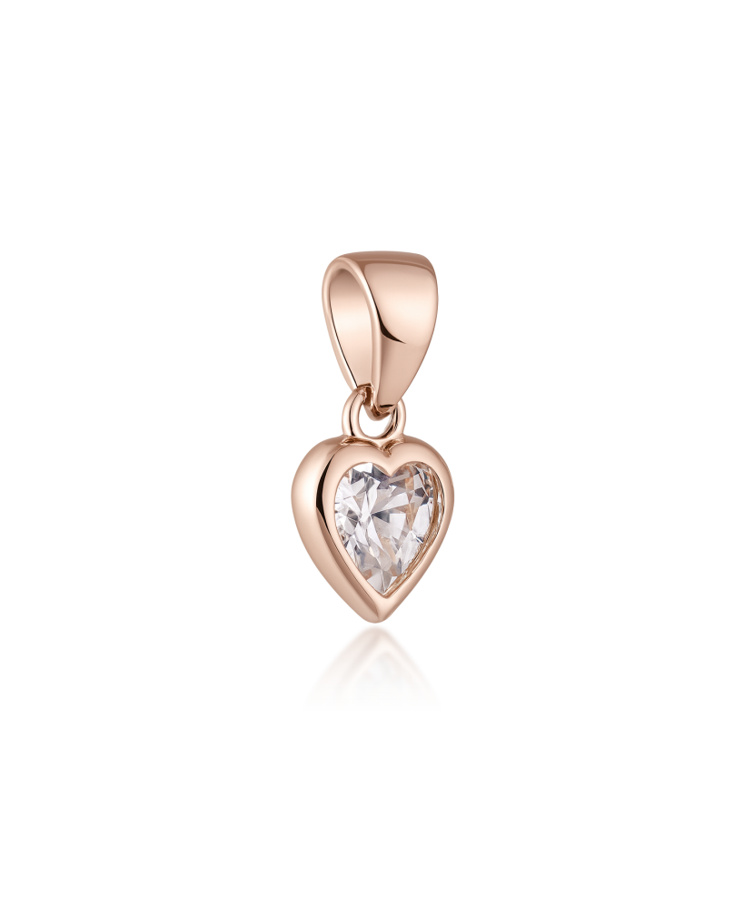 Gold pendant with zirconium "heart"