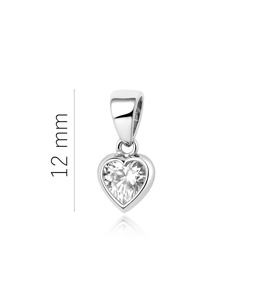 White gold pendant with zirconium "heart"