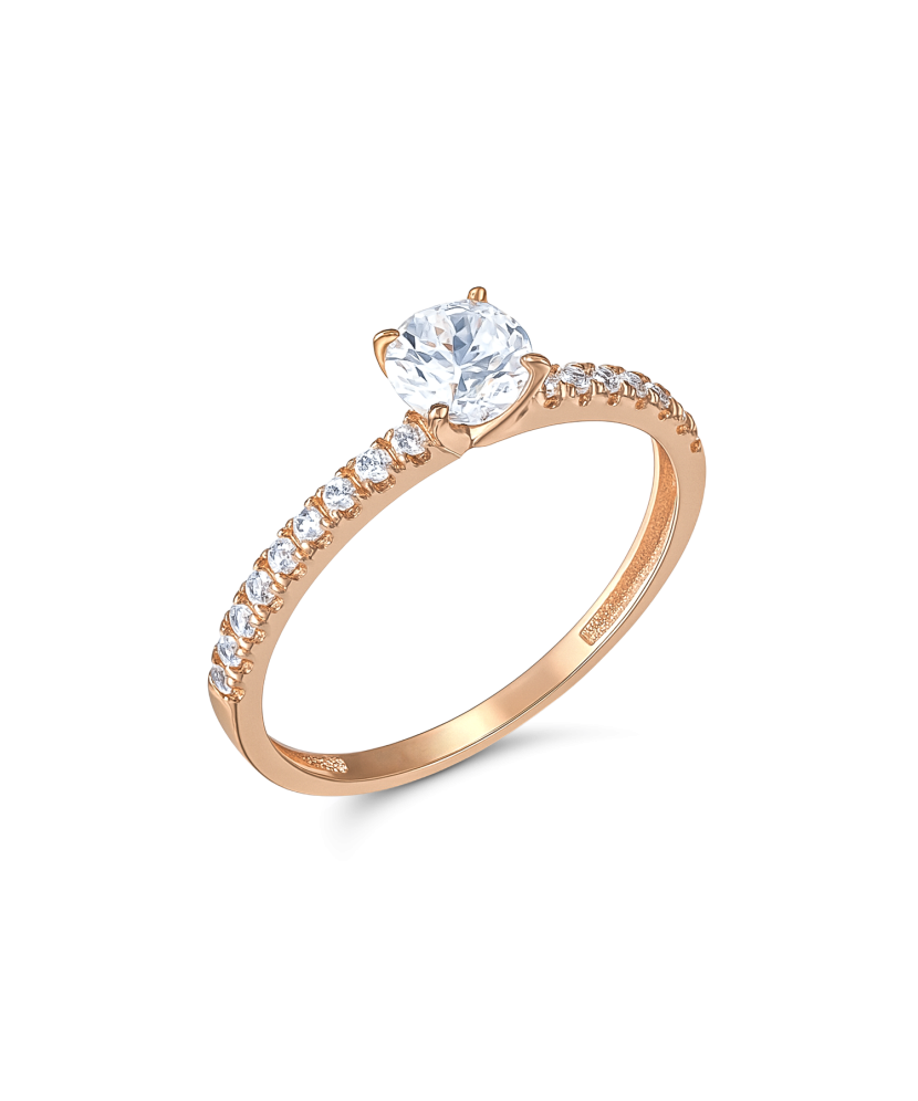 Gold ring with zircons