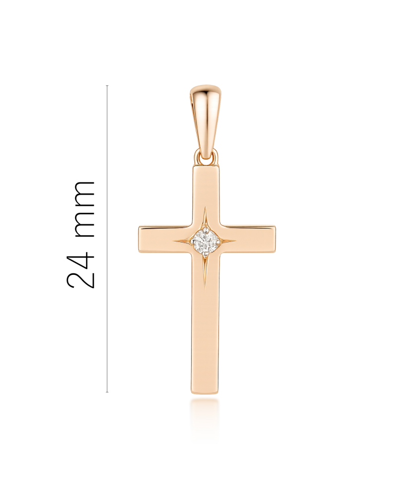 Gold pendant with diamond "cross"
