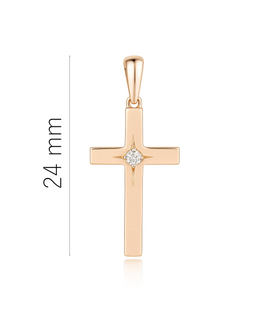 Gold pendant with diamond "cross"