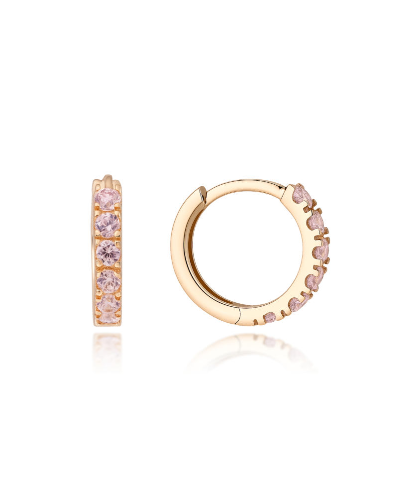 Gold earrings with zircons