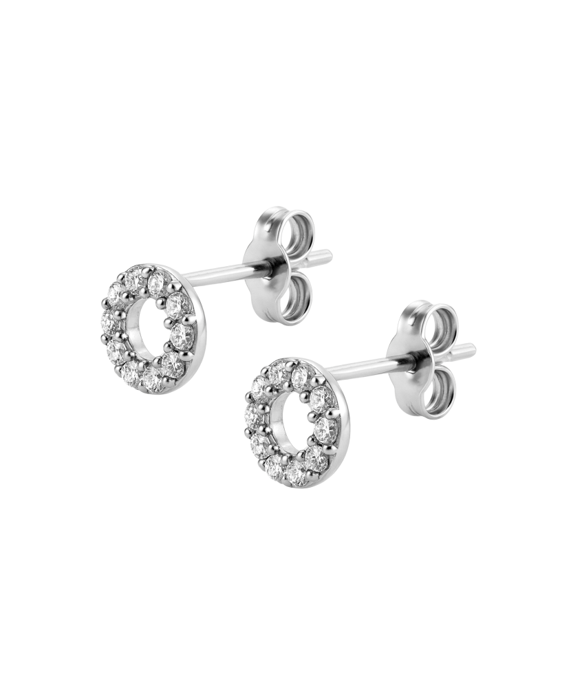 Gold earrings with zircons