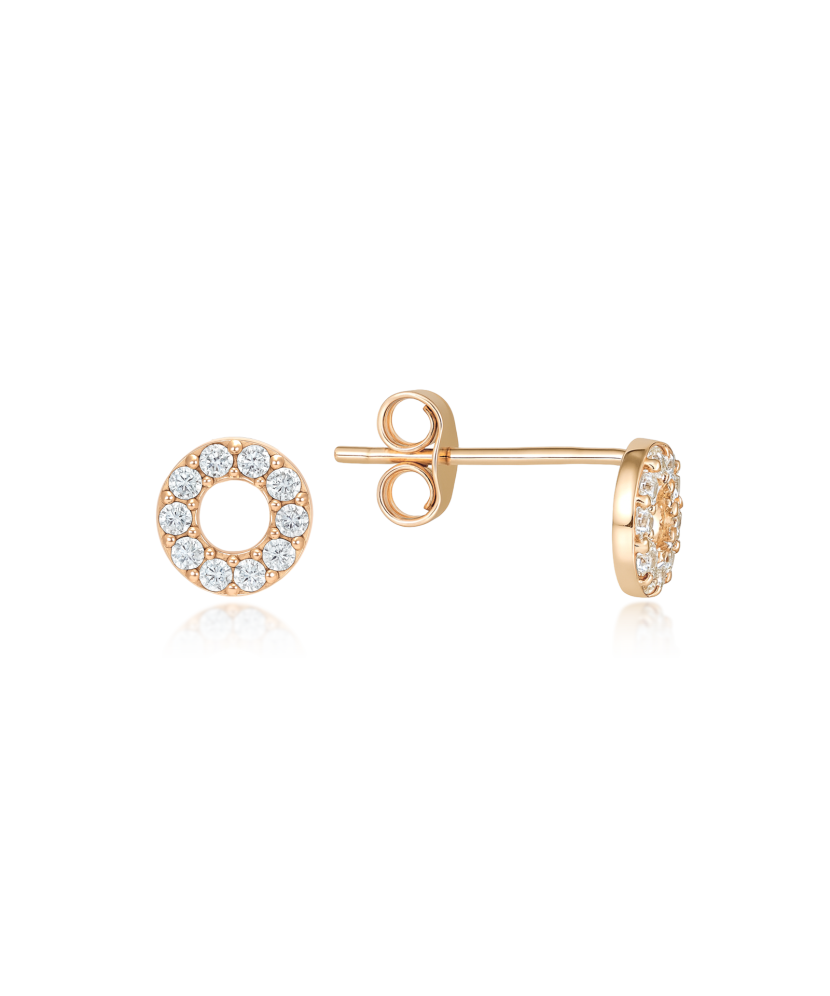 Gold earrings with zircons