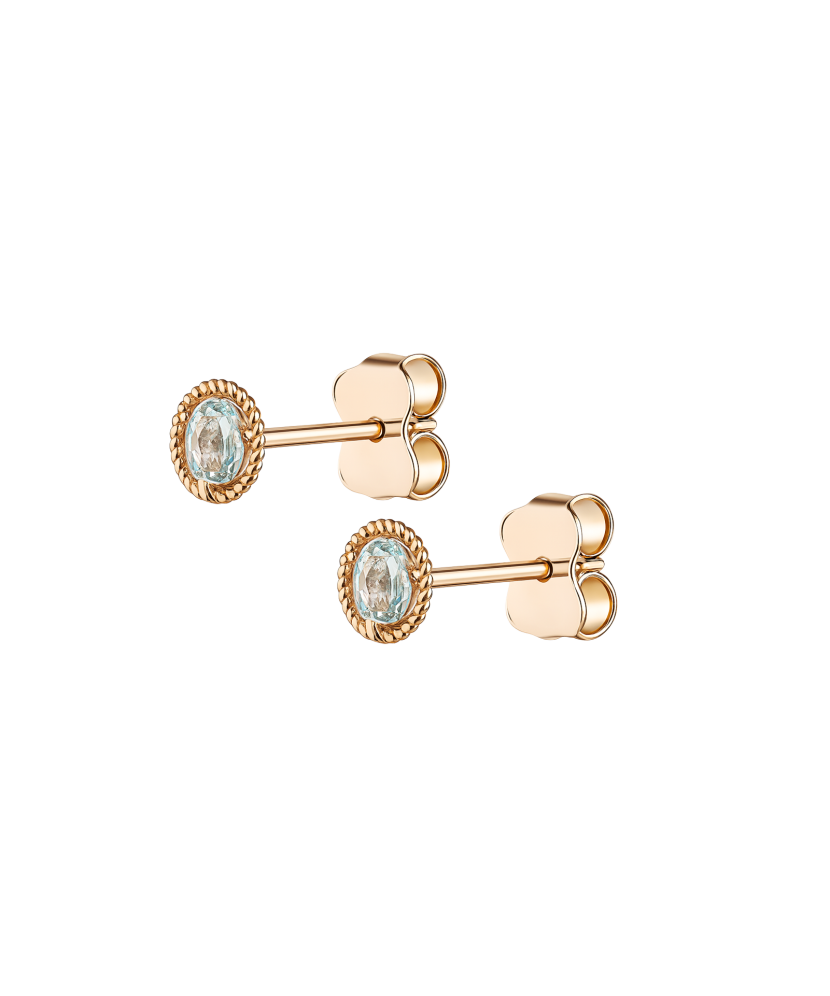 Gold earrings with zircons
