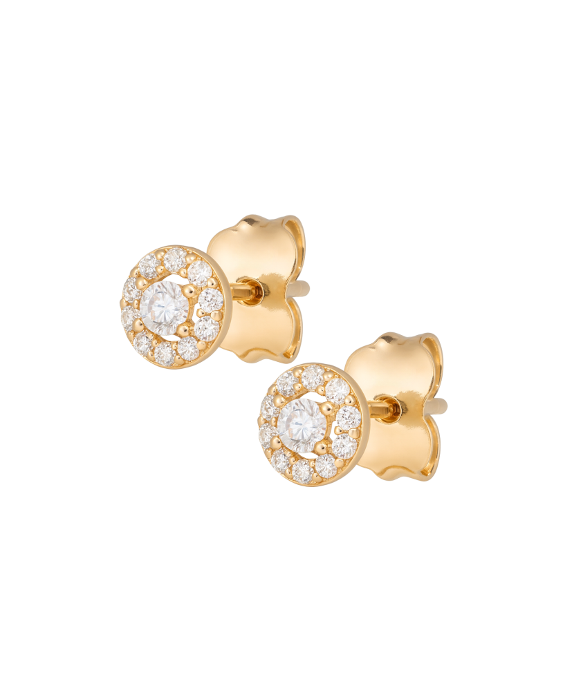 Gold earrings with zircons