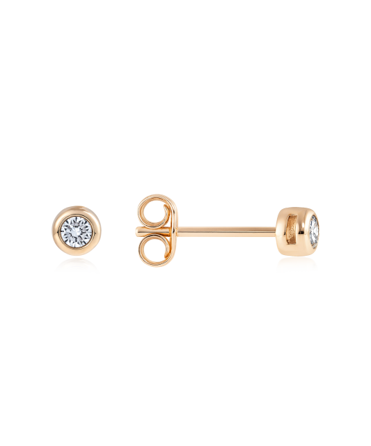 Gold earrings with zircons